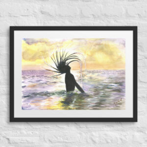Morning Dip (Water Color Framed poster)