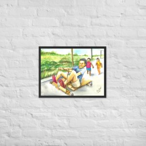 RIDING BOX CART (Water Color framed poster)