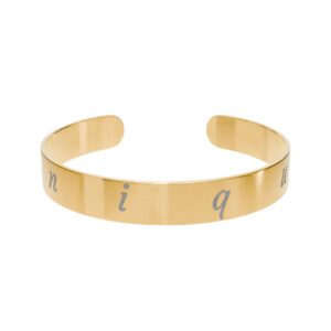 Engraved Gold Cuff Bracelet — Personalized Handwritten Name Bracelet